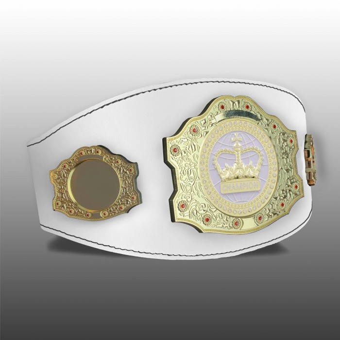 GOLD CHAMPIONSHIP BELT - XXLMIDI/G/WHITEGEMG - AVAILABLE IN 4 LEATHER COLOURS